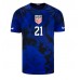 United States Timothy Weah #21 Replica Away Stadium Shirt World Cup 2022 Short Sleeve